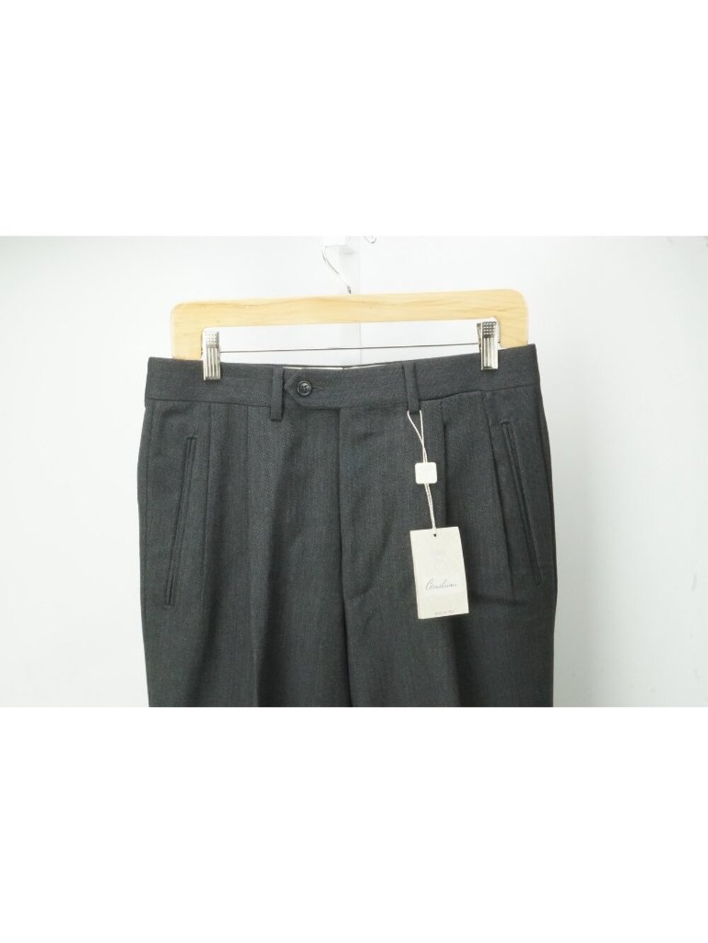 Corneliani Evolution Gray Woven 100% Wool Mens Dress Pants Sz 46 EU BRAND NEW